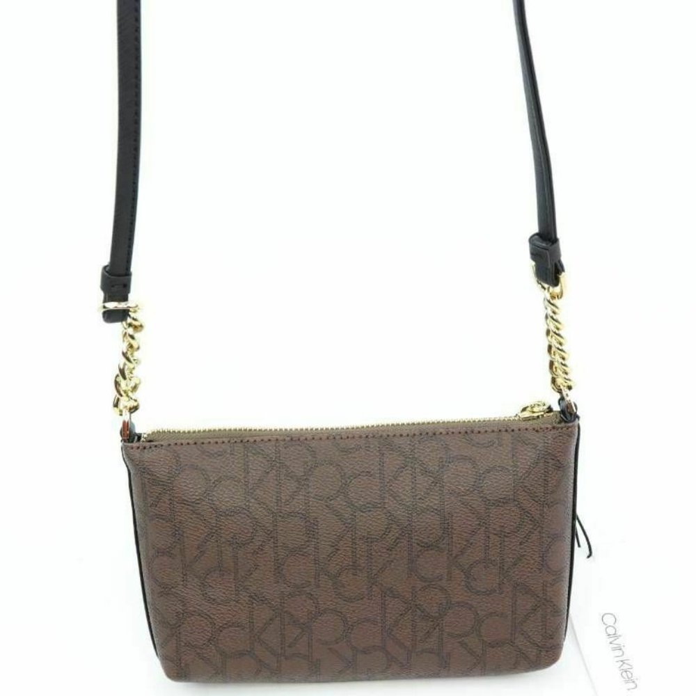 Calvin Klein Womens Hayden Crossbody Bag Brown Sig - Picture 2 of 8